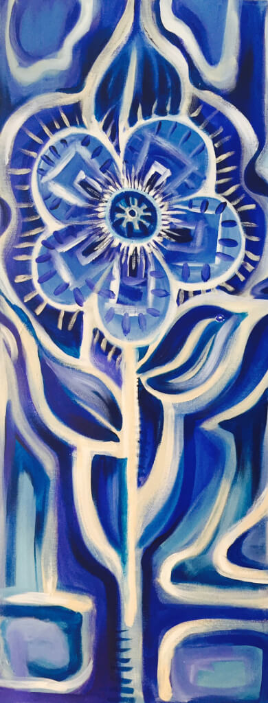 The Sacred Flower 16x40inches Acrylic on Canvas