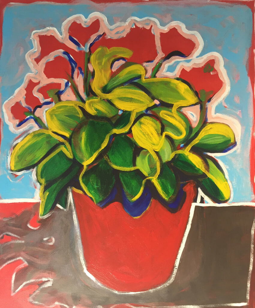 Flower in Pot   20x24 inches